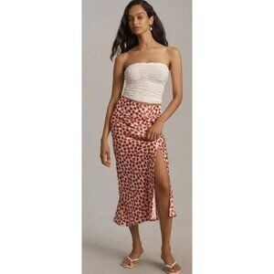 Anthropologie Red and White Maxi Skirt